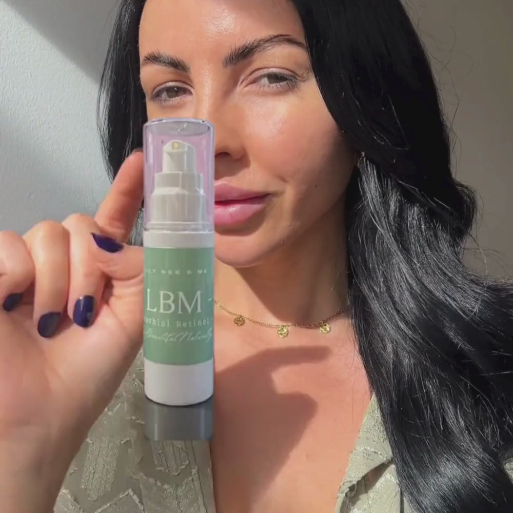Load video: Watch Rhiannon talk about our vegan friendly lightweight bakuchiol retinol alternative serum and Benefits - lily bee and me