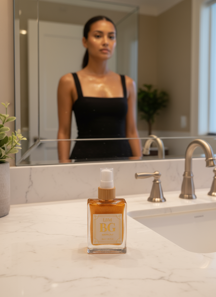 Natural glow serum for face and body with organic carrot extract
